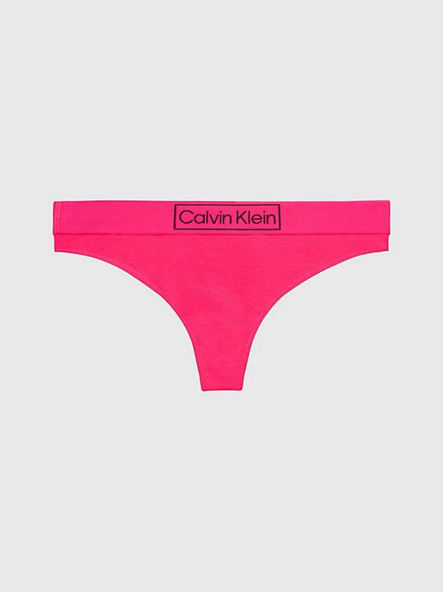 Calvin Klein USA Reimagined Heritage Womens Thong Pink 0465937-PO